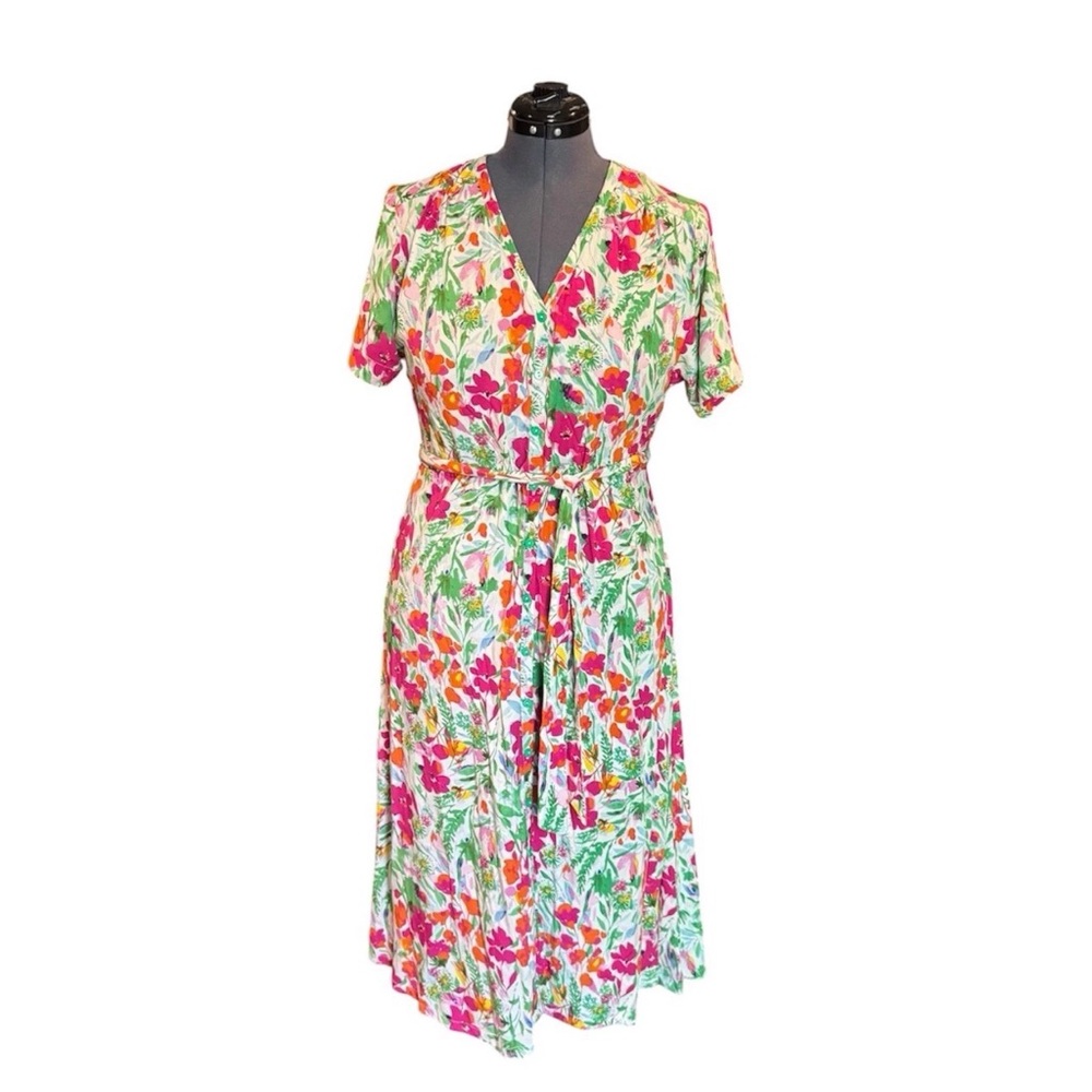 LEO & UGO  VIBRANT FLORAL PRINT  DRESS 609